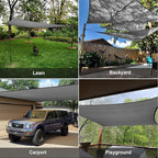 SUNLAX Sun Shade Sail 8' x 10' Dark Grey Rectangle Canopy Sail Shade Cover UV Block Permeable Sunshade Outdoor for Patio Backyard (We Make Custom Size)