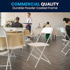 Flash Furniture Hercules Series Plastic Folding Chair - White - 20 Pack 650LB Weight Capacity Comfortable Event Chair-Lightweight Folding Chair