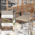 TWT Patio Dining Chairs Outdoor Stackable Dining Chairs for All Weather, Breathable Textilene Garden Outdoor Furniture for Backyard Deck (Brown, Set of 4)
