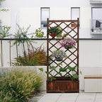 Anraja Raised Garden Bed with Trellis Wooden Planter Box Outdoor Wood Privacy Screen for Climbing Plant Planting Flower Patio Tomato Vegetable Herb Balcony Porch 29.5" L x 17.0" W x 67.0" H