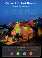 Brightown RGBW Outdoor String Lights, 29FT LED Patio Lights with Remote and Timer, Commercial Grade Waterproof Hanging Lights with 13 Shatterproof Bulbs(1 Spare) for Backyard Porch Garden Party Decor