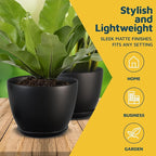 Lifemaster Plant Pots with Multi Drainage Holes - 20 Pieces Versatile, Sturdy Plastic, Stackable Design Home Decor Flower Pots for Indoor and Outdoor Gardening - Black