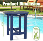 Y&M Outdoor Side Table, Waterproof Four-Legged Round Entryway End Table, Single-Tier HDPE Modern Small Coffee Nightstand for Bedroom, Living Room, Patio, Indoor or Outdoor Use, Navy Blue
