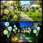 Upgraded Solar Garden Lights, 4 Pack Outdoor Solar Lights, Bigger Round Panel for 40-Hour Runtime, Serve as Outdoor & Indoor Decor, Waterproof Flower Lights for Patio Yard Decoration