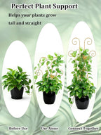 2 Pcs Tall Trellis for Potted Plants, 30'' Expandable Butterfly Shape Garden Trellis for Climbing Plants Indoor, Plant Pothos Climber Support for Monstera, Ivy, Hoya, Vine (Gold)