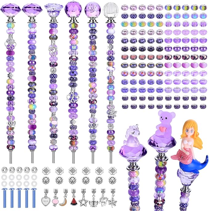 Decorative Garden Stakes DIY Kit with 158 Pieces and Crystal Globe Tops