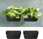 Maxona Black Color Vertical Garden Planter - 2 Pack, 13 inch Wall Mounted Planter for Patio Outdoor Decor, Home Plastic Pot Balcony Plant Vegetable Fruit Herb Hanging Pocket Holder Flowerpot