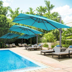 HOTEEL10x10ft Patio Umbrella Cantilever Umbrellas - Upgrade and Intensify - 360 Rotation and 5 Angles Adjustment - Aluminum Offset Pool Umbrella Outdoor Umbrellas for Patio Garden Pool