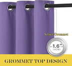 NICETOWN Room Divider Curtain 132 Inches Long, Wide Blackout Sliding Door Curtain for Bedroom, Room Darkening Privacy Window Curtain for Patio Door (1 Panel Set, Lilac Purple, 80 x 132 Inch)
