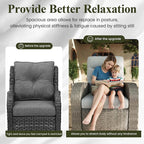 LayinSun Oversized Wicker Outdoor Swivel Glider Recliner with Adjustable Backrest & Footrest, Patio Reclining Lounge Chair