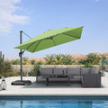 10 Feet Patio Umbrella Outdoor Cantilever Square – Green, 10Feet