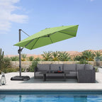 10 Feet Patio Umbrella Outdoor Cantilever Square – Green, 10Feet