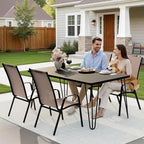 JEAREY Patio Dining Chairs Set of 4, Outdoor Stackable Dining Furniture Set, All Weather Dining Set for Lawn, Garden, Backyard, Poolside, Brown