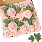 Artificial Flowers Blush Pink Foam Roses, 100 Pack, 3-Inch Heads