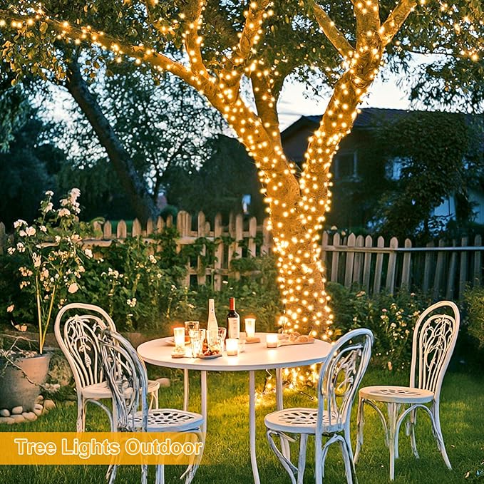 String Lights 800 LED Warm White Outdoor Indoor with Remote