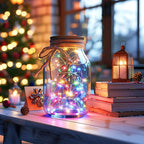 Minetom Multicolored Fairy String Lights, 33 Ft 100 Led Waterproof Starry Firefly String Lights Plug in on Silver Wire, Perfect for Crafts DIY Christmas Party Wedding Bedroom Indoor Decorations
