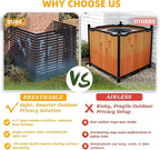 Metal Privacy Screen Outdoor - 60" H X 36" W Freestanding Privacy Fence Panels with Stakes - Decorative Garden Air Conditioner Trash Can Pool Equipment Enclosure for Backyard Patio Wall