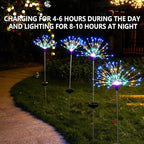 4 PCS Solar Firework Light, Outdoor Solar Garden Decorative Lights 120 LED Powered 40 Copper Wires String DIY Landscape Light for Walkway Pathway Backyard Christmas Decoration Parties (Colorful)