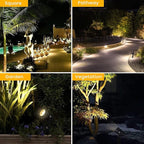 Svater Landscape Lighting Low Voltage, 10 Pack Outdoor Spotlights with Transformer, Plug in LED Spot Lights for Garden, Backyard, House, 3000K Warm White Super Bright 3W 250Lumem, Black