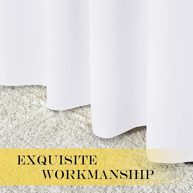 NICETOWN White Blackout Curtains 72 inches Long, Grommet Privacy Window Treatment Thermal Insulated Room Darkening Sliding Glass Door Drape for Bedroom Living Room, 1 Panel, W100 x L72