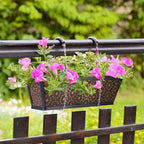 Adnee 4 Pcs 24 Inch Fabric Plant Window Box Liners-Rectangular Non-Woven Planter Basket Liner-Brown Felt Flower Hanging Basket for Outdoor Garden Wall Hanging Planter Flower Vegetables