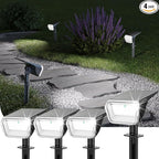 Linkind Solar Spot Lights Outdoor Waterproof IP67, 60 LED Solar Flood Lights 30% High Conversion Landscape Lighting for Garden Yard Pathway (4 Pack, Cool White)