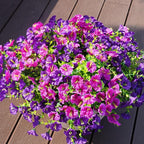 Artificial Flowers for Outdoors, UV Resistant Fake Silk Morning Glory, Realistic Faux Plants for Outside Porch Patio Window Box Hanging Planter (12, Purple Fuchsia)