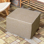 Outdoor Ottoman 20x20x14 Inches Outdoor Square Ottomans for Patio Modern Lightweight Foam Stuffed Pouf Outdoor Footstool Footrest (Coffee)