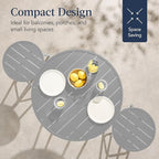 Best Choice Products 3-Piece Patio Dining Set, Bar Height, Outdoor Bistro Set, Outdoor Round Bar Table w/ 2 Bar Stools, Steel - Gray