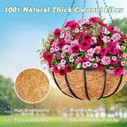 Y&M 2pcs 20“ Round Coconut Fiber Liner, 20'' Coco Liner Pre-Formed Replacement for Wall Hanging Planter Basket
