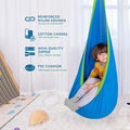 Hammock Chair for Kids, Blue Cotton Pod Swing for Indoor or Outdoor Use