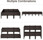 Outsunny 6 Piece Raised Garden Bed with Legs, Planter Box Raised Bed to Grow Flowers, Herbs & Vegetables, Brown