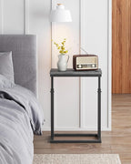 TUTOTAK End Table, Side Table, Tall Couch Table, Sofa Table, Living Room, Bedroom, Grey TB01BY0832