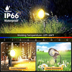 20W Outdoor LED Landscape Lighting Spot Lights Outdoor 1880LM IP66 Waterproof Landscape Lights for Pathway Patio Yard Lawn Decorative 120V US 3-Plug 2 Packs