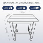 Adirondack Square Side Table,one-Tier Outdoor end Table, Patio Side Table for Pool,Porch,Backyard,Relaxing Companion (Blue)