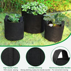 JERIA 12-Pack 30 Gallon Grow Bags, 300G Thickened Nonwoven Garden Pots,Heavy Duty Fabric Pots with Reinforced Handles