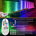 MEIKEE 6 in 1 RGB Solar Landscape Lights with Remote, RGB Color Changing LED Solar Spotlights, Outdoor Waterproof RGB Spot Lights for Garden Party Wedding Christmas Festival