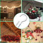 12 Pcs Ceiling Hooks for Hanging Plants, Cups, Utensils and Christmas String Lights, 1-1/4 inch Vinyl Coated Screw-in Plant and Cup Hooks for Wooden and Drywall with Anchors - White