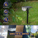 Kyosho Solar Spot Lights Outdoor Warm White, 38 LEDs Solar Landscape Lights IP67 Waterproof, 2-in-1 Outdoor Spotlights Garden Wall Lights with 3 Modes for Tree, Yard, Patio