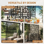 VINGLI Privacy Fence Panels, 72H’’ x 47W’’ Metal Privacy Screen Freestanding, Decorative Privacy Panels for Patio Garden Pool, Outdoor & Indoor (Rectangular)