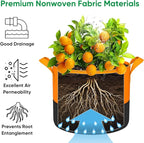 7-Gallon Grow Bags for Potato Planting: 6 Pack Heavy Duty 350G Thickened Tomato Planter Bags with Handles - Fabric Pots Felt Garden Bags for Growing Vegetable Fruit Flower Herb with 10 Plant Labels