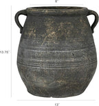 Creative Co-Op Whitewashed Terra-Cotta Urn, Grey