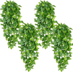 Waipfaru Fake Hanging Plants, 4pcs Artificial Hanging Plant, Faux Ivy Pothos Vines Greenery for Wall Home Bedroom Living Room Aesthetic Kitchen Office Aesthetic Kitchen Indoor Outdoor Decor