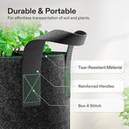 VIVOSUN 5-Pack 25 Gallon Plant Grow Bags, Heavy Duty Thickened Nonwoven Fabric Pots with Handles