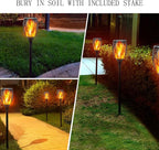 Torches with 96 LED Flickering Flames, IP65 Solar Powered, 2 Pack