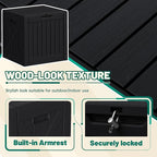 Devoko 40 Gallon Deck Box Outdoor Storage Box Waterproof for Patio, Large Outdoor Storage Bench Lockable for Outside (Black, 40 Gallon)