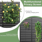 Casaphoria Metal Privacy Screen Outdoor, 72" H x 47" W Freestanding Decorative Privacy Screen for Patio Deck Balcony Garden with Stable Base, Louvered Black