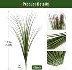 Artificial Plants Greenery 48 Pack Wheat Grass Stems 17.3 Inch Green