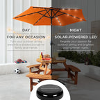 Best Choice Products 7.5ft Outdoor Solar Market Table Patio Umbrella for Deck, Pool w/Tilt, Crank, LED Lights - Orange