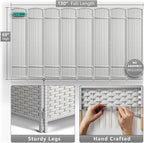 Sorbus 8 Panel Room Divider 6 ft. Tall - Privacy Screen, Extra Wide Double Hinged Panels, Mesh Hand-Woven Design, Partition Room Dividers and Folding Privacy Screens, Wall Divider for Room Separation